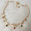 Choker sommar ankommer romantisk liten färgglad stenstjärna charm dingle delikat halsband för kvinnor flicka elegant uttalande juvel