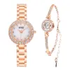 Orologi da polso Orologi da polso di marca Set da donna di lusso Orologio da polso al quarzo con bracciale geometrico Orologio da polso da donna per regalo di San ValentinoOrologi da polso Iri