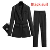 Dames tweedelige broek Autumn Purple Simple Blazer Work Office Ladies Suit jas modieuze professional en single 230202