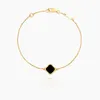 Armband Fyra Leaf Clover Charm Armband Bangle Chain 18K Gold Agate Shell Mother of Pearl For Wedding Mother Jewelry Women Gift5053329