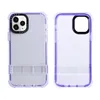 2in1 Bumper Frame Holder Shockproof Cases For Iphone 15 14 Plus Pro Max 13 12 11 8 7 6 Crystal Stand Hard PC Plastic Soft TPU Clear 2 In 1 Hybrid Dual Color Phone Back Cover