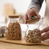 Storage Bottles Otherhouse Kitchen Containers Transparent Glass Food Jar Bottle Wood Plug Cereal Container Organizer