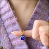Pendant Necklaces Blue Evil Eye Charms Necklace For Women Stainless Steel Gold Turkish Eyes Pendants Jewelry Gift Bijoux Drop Deliver Ot48G