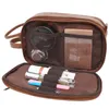 Sacs de rangement hommes voyage trousse de toilette rasage Dopp Kit extérieur étanche salle de bain toilette organisateur PU cuir cosmétique