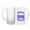 wholesale 16oz Sublimation glasses Mug with handle clear frosted Wine Glasses Heat Transfer Printing Frosted cup Transparent Glass Cup 001