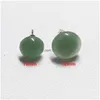 Stud Trendy 10Mm 12Mm Natural Stone Mix Round Beads Earrings For Women Fashion Cute Small Wholesale Drop Delivery Jewelry Dhgarden Dhhqn