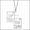 Подвесные ожерелья винтажные ювелирные изделия разрушение плохого ожерелья Химическое символ Br Ba Braors Pare Gift Luckyhat Drop Pendants Dhhtz