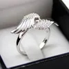 Solitaire Ring Nieuw ontworpen 1Pair of Wing S Women Stylish Girl Cessories For Party Aesthetic Fashion Sieraden Drop verzending Y2302