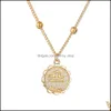 Hangende kettingen 12 Zodiac Sign Coin ketting Leo Horoscoop Gouden sieraden voor vrouwen heren feest vriendschap drop levering hangers otnv3