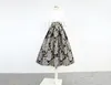 Skirts 2023 Spring Fall Women High Waisted Dobby Floral Ball Gown Skirt Woman Clothes Vintage Flower Jacquard