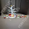 Christmas Decorations LED Glowing Resin Tree Halloween Pumpkin Ornament Cartoon Desktop Ornaments Year Gifts