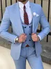 Trois Pièces Smokings De Mariage Hommes Costumes Classique Velours Costume Formel Veste À Deux Boutons Beau Poches Personnalisées Travail Multi-scénario Groomsman Manteau Gilet Pantalon