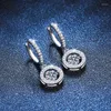 Boucles d'oreilles Serenity Day S925 Plaque en argent sterling Pt950 Bijoux d'oreille Inalid 1 Carat Une paire D Couleur Moissanite Smart Wholesale