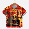 Men's Casual Shirts Vintage Car And Beauty Short Sleeve Shirt 3D All Over Printed Hawaiian For Men Women Unisex