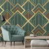 Обои на заказ 3D Творческий геометрический рисунок золотые линии большие роспись современная эль -спальня гостиная диван диван