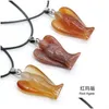 Collares pendientes Gema de piedra natural Ángel tallado Cristal de cuarzo rosa Jade Collar de cuentas de ónix Curación Guardián Joyería para Wo Dhgarden Dhllj