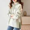 2023 roupas de luxo malhas femininas designer malhas casual tricô contraste cor manga longa outono marca de moda topo feminino hoodie