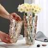 Wazony nordycki luksusowy kryształowy szklany wazon salon przezroczysty biurko dekoracji kwiatów
