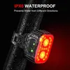 S 1/2 pièces LED avant arrière USB Rechargeable vélo phare feu arrière vélo lanterne vélo lumière lampe vtt accessoires 0202