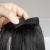 Pferdeschwänze, gerade, gewellt, zum Umwickeln, Pferdeschwanz, Echthaar, 140 g, indisches Remy, magische Paste, Pferdeschwanz, Clip-in-Haarverlängerungen für Frauen