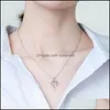 Pendant Necklaces Stunning White Zircon Heart Shape Necklace Valentines Day Gifts Women Jewelry Romantic Sparkling Beating Drop Deli Dhoqf