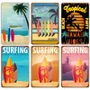 Vintage Hawaii Surf Time Peinture en métal Art Mural Plaque de Peinture Bord de mer Plage Affiche Plaque pour Bar Pub Club Surf Shop décor 20 cm x 30 cm Woo