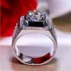 Wedding Rings Austrian Rhinestone Inlaid Ring Engagement Men's Fashion Bohemian Crystal Accessories Jewelry Size 7-12