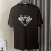 Batı Moda Giyim İtalya ünlü markalı üçlü işaret mektubu Grafik yaz saf pamuk yuvarlak xxxl yaka Lüks tasarımcı sevgilisi p ev T-shirt tees tops