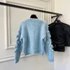 23SS Top Female Designer Sweater tredimensionell handvirka Cardigan Top-klass Tröja Kvalitetens damrock i241V