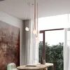 Post Modern Black Orange Long Belt LED Chandelier Home Decor Lumunaire inomhusbelysning Hängslampa för matsal vardagsrum