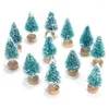 Décorations de Noël 12pc Set Mini Arbre Sisal Soie Cèdre - Décoration Petit Or Argent Bleu Vert Blanc