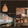 Pendant Lamps Nordic Resin Money Bag Shape Lights For Living Room Bar Restaurant Study Vintage Hanging Lamp Loft Led Lighting Fixtur Dhv6I