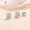 Stud Earrings COSYA S925 VVS1 Real Moissanite Gemstone Anniversary Wedding Fine Jewelry Gifts Wholesale Square Diamond