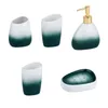 Zestaw akcesoriów do kąpieli 5PCS Ceramiczne akcesoria łazienkowe Uchwyt do zębów mydło