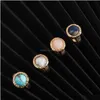 Solitaire Ring Rose Quartz Gem Fashion Turquoise Stone Howlites Rings Gold Color Fing Fing For Women smycken Parry Gift Drop de Dhgarden Dhq7h