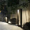 Vattentät LED Garden Lawn Lamp Modern aluminiumpelare Utomhus Courtyard Vlla Landscape Pollards Light