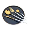 Servis uppsättningar ajoyous 30st rostfritt stål västra bestick set bordsartikn knivsked gaffel middag komplett spegel plattvari