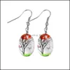 Fascino Moda Fresco Fiore Secco Charms Orecchini S Ciondola Orecchino Vetro Ovale Palla Goccia Orecchio Gioielli Creativi Regalo Consegna Otnyj