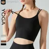 Designer Brand Tank Top al yoga tank top women's thin shoulder belt back one-piece yoga bra shockproof gathered fitness sling Aloo