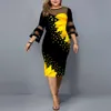 Sukienki plus w rozmiarze 5xl 6xl sukienki letnich w rozmiarze plus moda kwiatowy nadruk siatka patrz przez bodycon sexy imprezowy sukienkę czarne stroje biurowe sukienki 230203