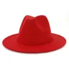 Wide Brim Hats Womens Ladies Rosy Wool Felt Jazz Fashion Women Trilby Flat Top Hat Gambler Carnival Cap HF34