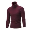 Suéteres masculinos Inverno Jacquard Men Turtleneck Color Sólida de Cor para Manga Longa Esporte Masculino Macho de Menina Filada Os Meninas Time22