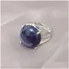 Anel Solitaire Ringos de pedra natural Tigres Eye Turquoise Lapis Pink Quartz Amethyst Opal Crystal Ded