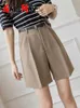 Women's Shorts Garemay White Summer for Women Wide Leg High Waist Black Loose Korean Style Vintage Knee Length Y2302