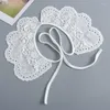 Bow Ties Elegant White Shirt Fake Collar For Women Detachable Shawl Wrap False Necklace Scarf Embroidery Short