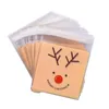 Decorazioni natalizie 50/100pcs 10x10cm Sacchetti di caramelle Biscotti di Babbo Natale Snack Food Packaging Gift Bag Navidad Decoration Supplies