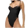 Kadın Tulumları Moda Kulübü Partisi Bodysuits Kadın Dantel Patchwork Satin Bodysuit Seksi Sırtsız Tulum İnce Kadınlar Toplar Tek Parça Sıska