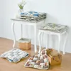 Pillow 42x42cm Korean Style Square Cotton Chair Small Flowers Pattern Decorative Seat Home Outdoor Portable Sit