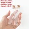 Storage Bottles 6 Pcs/lot 16 30 120mm 60ml Small Glass Jars Cork Bottle Stopper Container Vial Test Tube Wedding Decoration