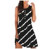 Casual Dresses Tank Printing Midi Dress for Women Sleeveless Plus Size Lose Summer Beach Sundresses